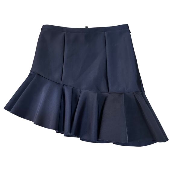 MAJE Women's Gourmand Neoprene Ruffled Mini Skirt Size 38/ US M In Navy - Picture 1 of 9